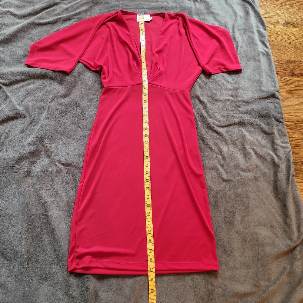 Miss Davenport 100% silk dress Womens size 2 red - Picture 5 of 7